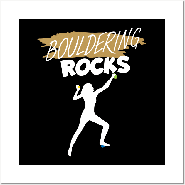 Bouldering rocks women Wall Art by maxcode